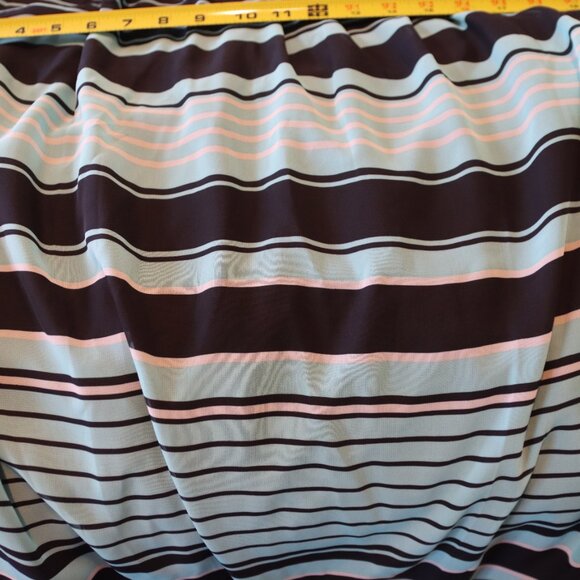 En Focus Petite Black and Aqua Striped Scoop Neck Sleeveless Swing Dress Size 14 - Picture 6 of 13